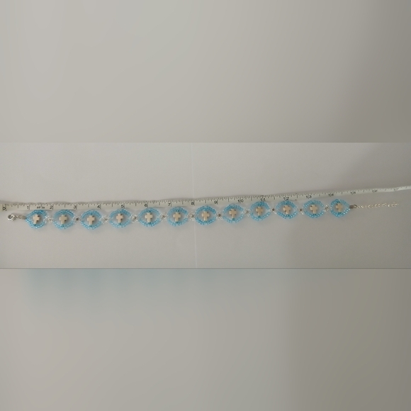 Elegant Blue and White Beaded Necklace - Picture 5 of 5